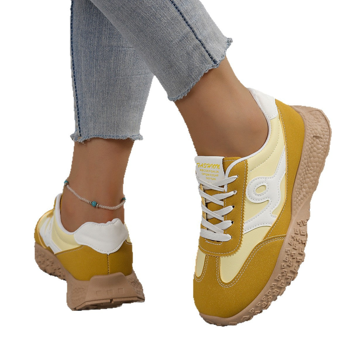 Damen Sportliche Sneakers mit rutschfester Laufsohle R&B
