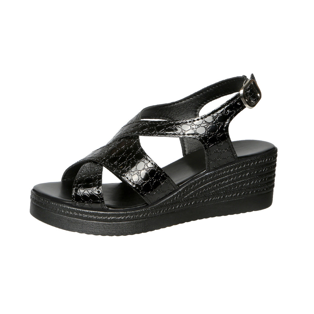 Damen Wedge-Sandaletten mit verstellbarem Riemendesign und rutschfester Sohle R&B