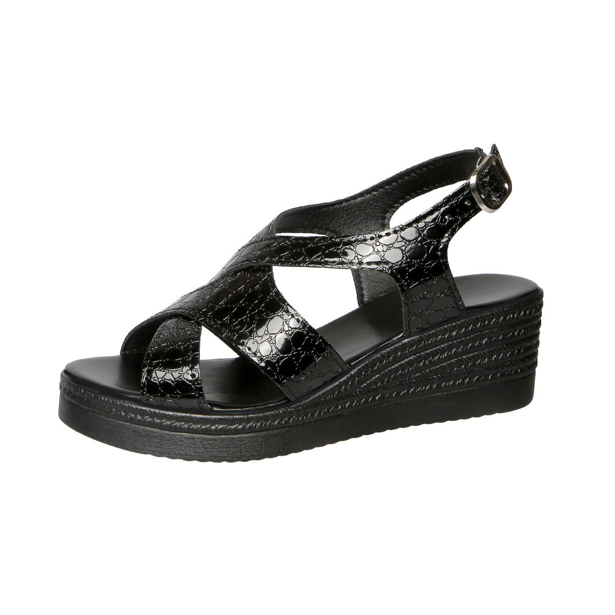 Damen Wedge-Sandaletten mit verstellbarem Riemendesign und rutschfester Sohle R&B