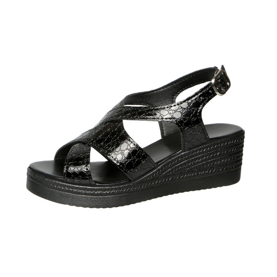Damen Wedge-Sandaletten mit verstellbarem Riemendesign und rutschfester Sohle R&B