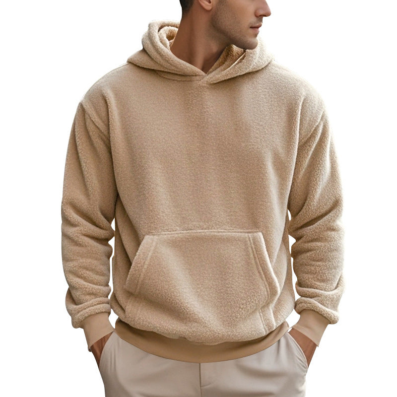 Herren Kuscheliger Fleece-Hoodie mit Kängurutasche R&B