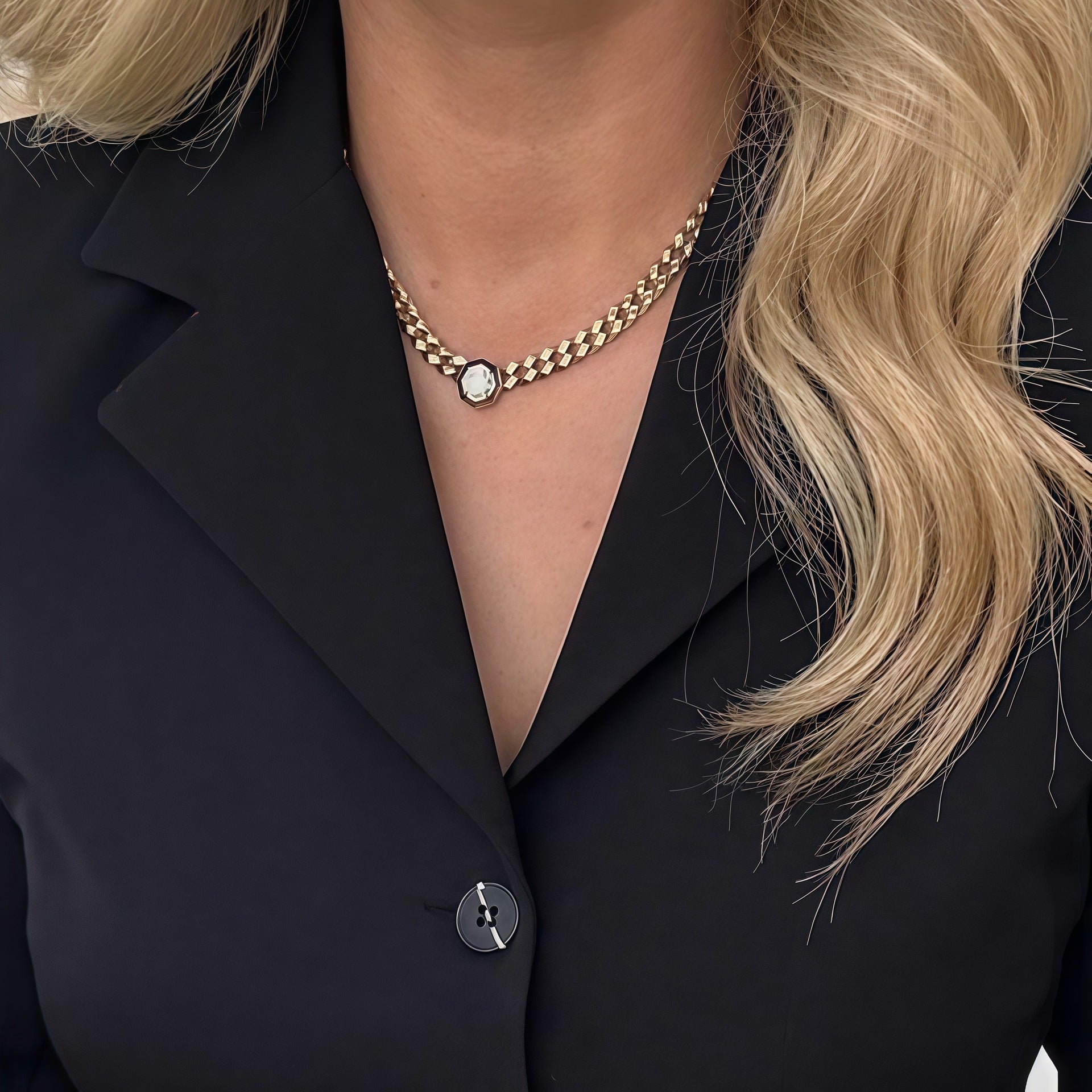 Damen Modische Blazerjacke mit kurzen Ärmeln R&B
