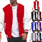 Herren Sportliche Collegejacke mit kontrastierenden Ärmeln und komfortablem Schnitt R&B