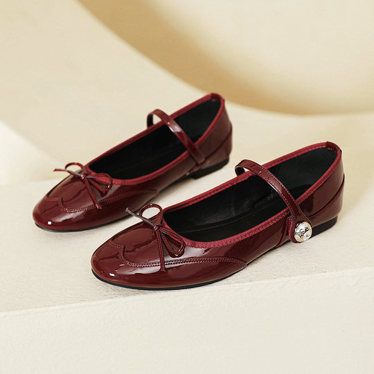 Damen elegante Ballerinas mit dekorativem Riemen und funkelndem Schmuckdetail R&B
