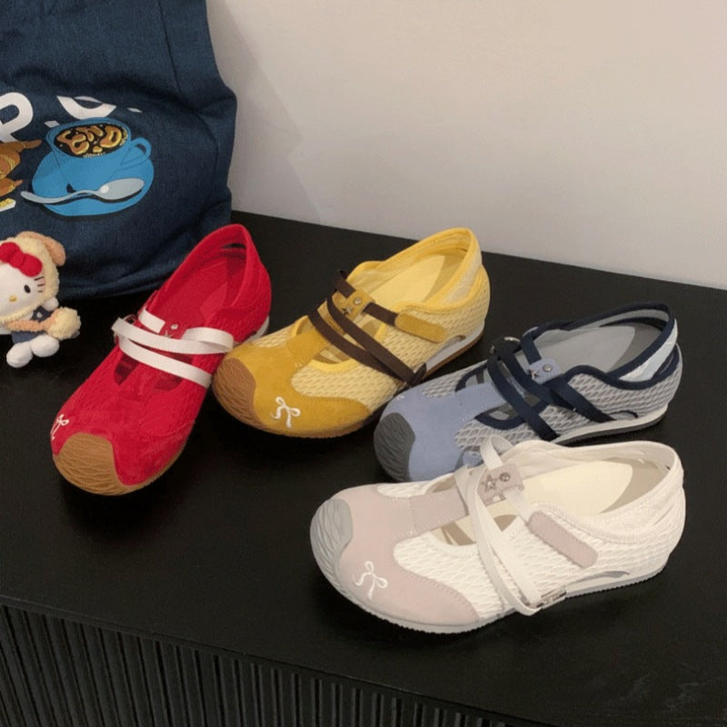 Damen modische Mesh-Laufschuhe mit innovativem Schnürsystem und rutschfester Sohle R&B