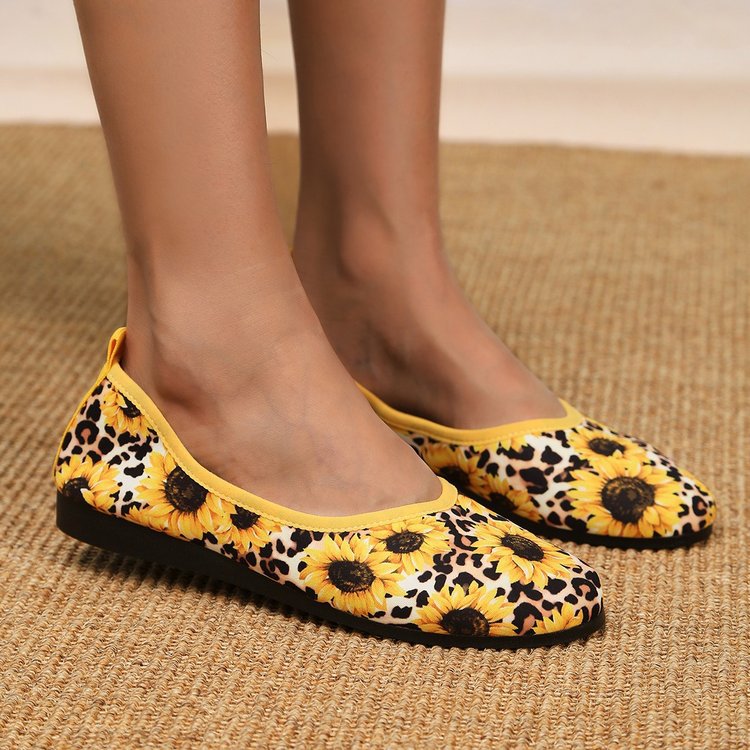 Damen Ballerinas mit floralem Muster und flexiblem Fußbett R&B