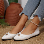 Damen Fashionable Ballerinas mit elegantem Blütenapplikation R&B