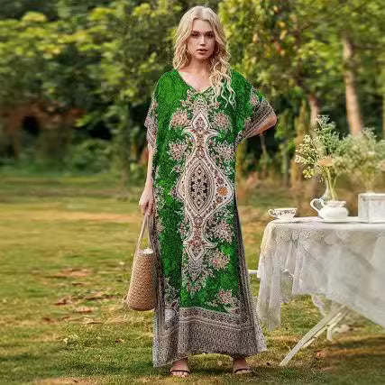 Damen Maxikleid mit detailliertem Floral- und Paisleydesign R&B