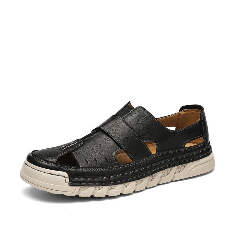 Herren Orthopädische Ledersandalen mit verstellbarem Riemensystem R&B