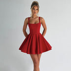 Damen Skaterkleid mit trägerlosem Design und ausgestelltem Rock R&B