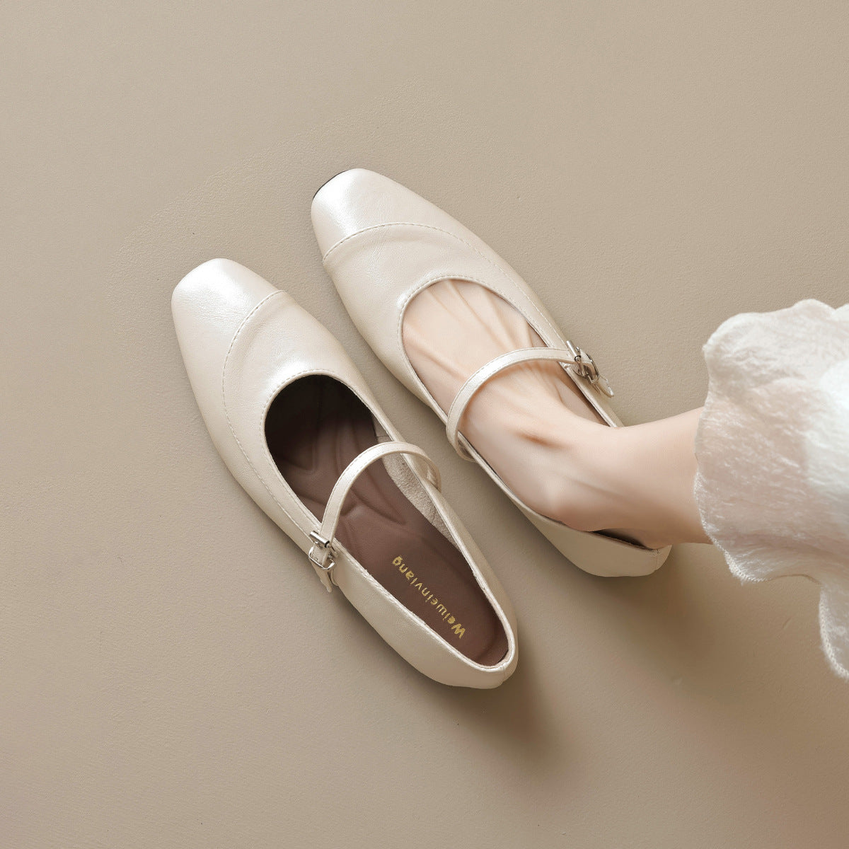 Damen elegante Ballerinas mit modischem Riemchen