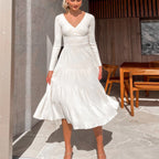 Damen Elegantes Wickelkleid mit plisséierten Details R&B