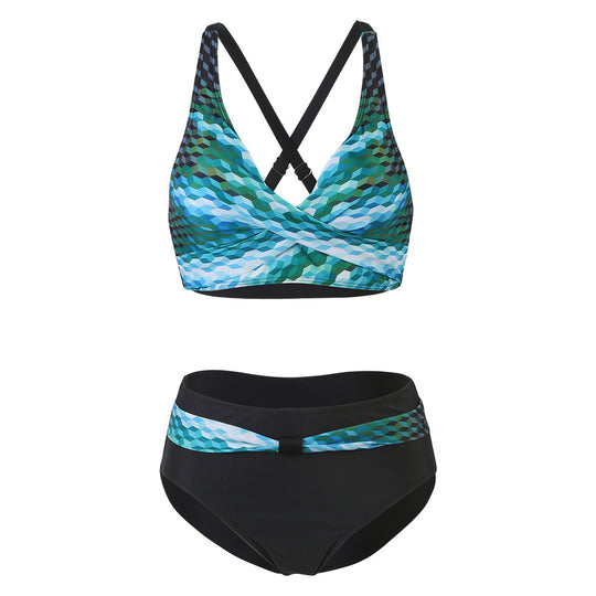 Damen Sportliches Bikini-Set mit trendigem Schnitt und modernem Grafikdesign R&B