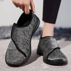 Damen Bequeme Slip-On Fitnessschuhe mit verstellbarem Klettverschluss R&B