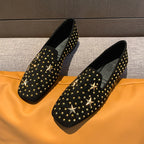 Damen Elegante Mokassins mit Glitzer-Applikationen R&B