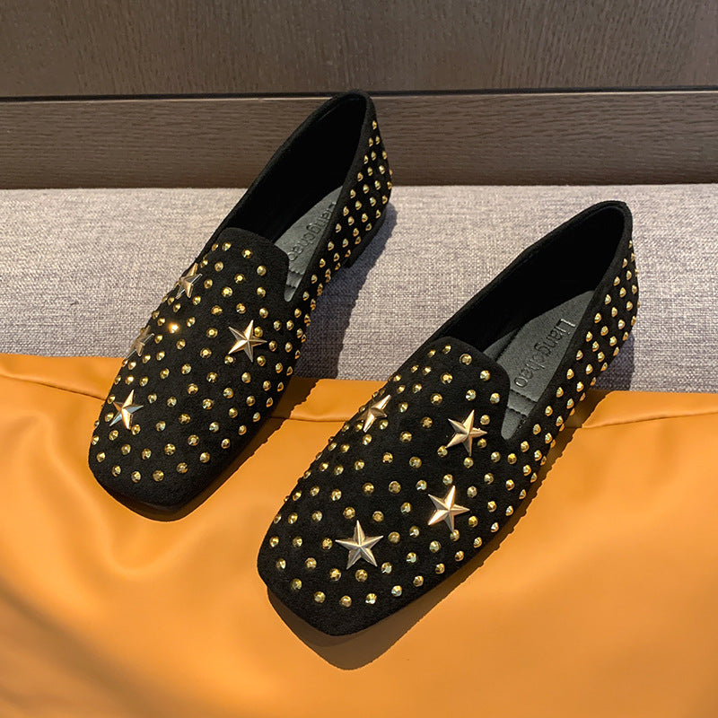 Damen Elegante Mokassins mit Glitzer-Applikationen R&B