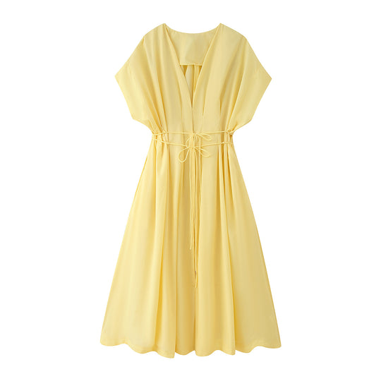 Damen Midikleid mit eleganter Wickeloptik und fließendem Schnitt R&B