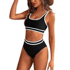 Damen Sportives Bikini-Set mit hohem Bund R&B