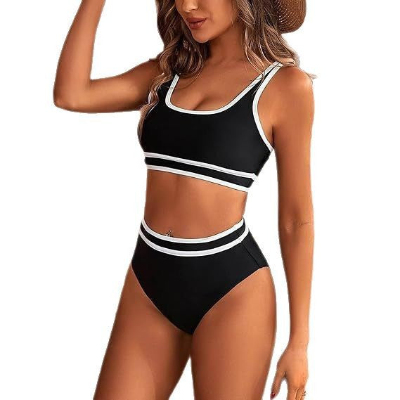 Damen Sportives Bikini-Set mit hohem Bund R&B