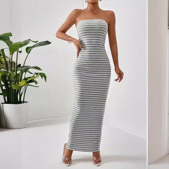 Damen Maxikleid im trendigen Streifenlook R&B