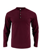 Herren Langarmshirt mit modischer Stehkragen und Knopfleiste R&B