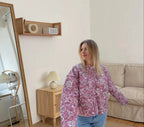 Damen modische Oversized-Jacke mit floralem Muster R&B