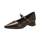 Damen Elegante Pumps mit modischem Riemen und komfortablem Blockabsatz R&B