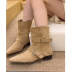 Damen Stylishe Ankle-Boots mit modischem Ketten-Detail und Absatz R&B