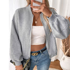 Damen lässige Sweatjacke mit voluminösen Ärmeln R&B