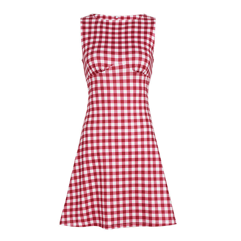 Damen Vichy-Kleid mit femininen Rüschen und schmeichelndem Schnitt R&B