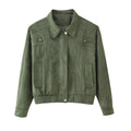 Damen elegante Wildlederjacke mit praktischen Taschen R&B
