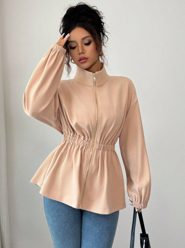 Damen Moderner Zip-Hoodie mit Taillierung R&B