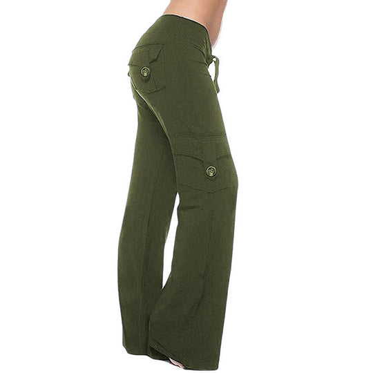Damen Komfortable Freizeithose mit praktischen Cargotaschen und elastischem Bund R&B