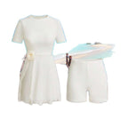 Damen elegantes Strandkleid mit dekorativem Blumenakzent