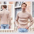 Herren Rollkragenpullover aus hochwertigem Rippstrick R&B