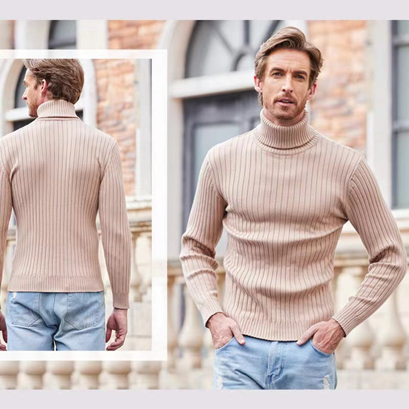 Herren Rollkragenpullover aus hochwertigem Rippstrick R&B