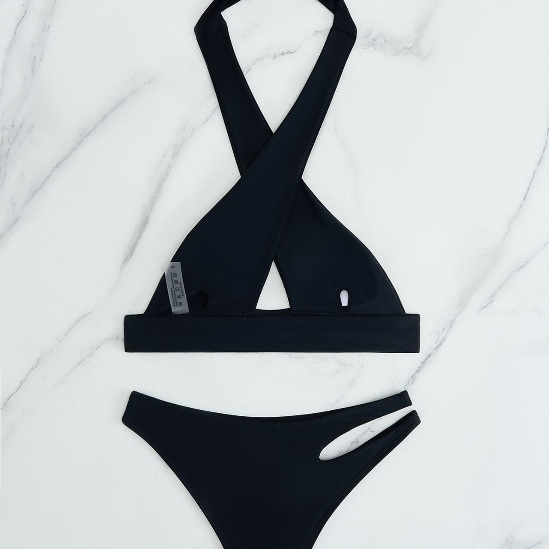 Damen Bikini-Set mit modischem Knoten und seitlichem Cut-Out R&B