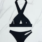 Damen Bikini-Set mit modischem Knoten und seitlichem Cut-Out R&B