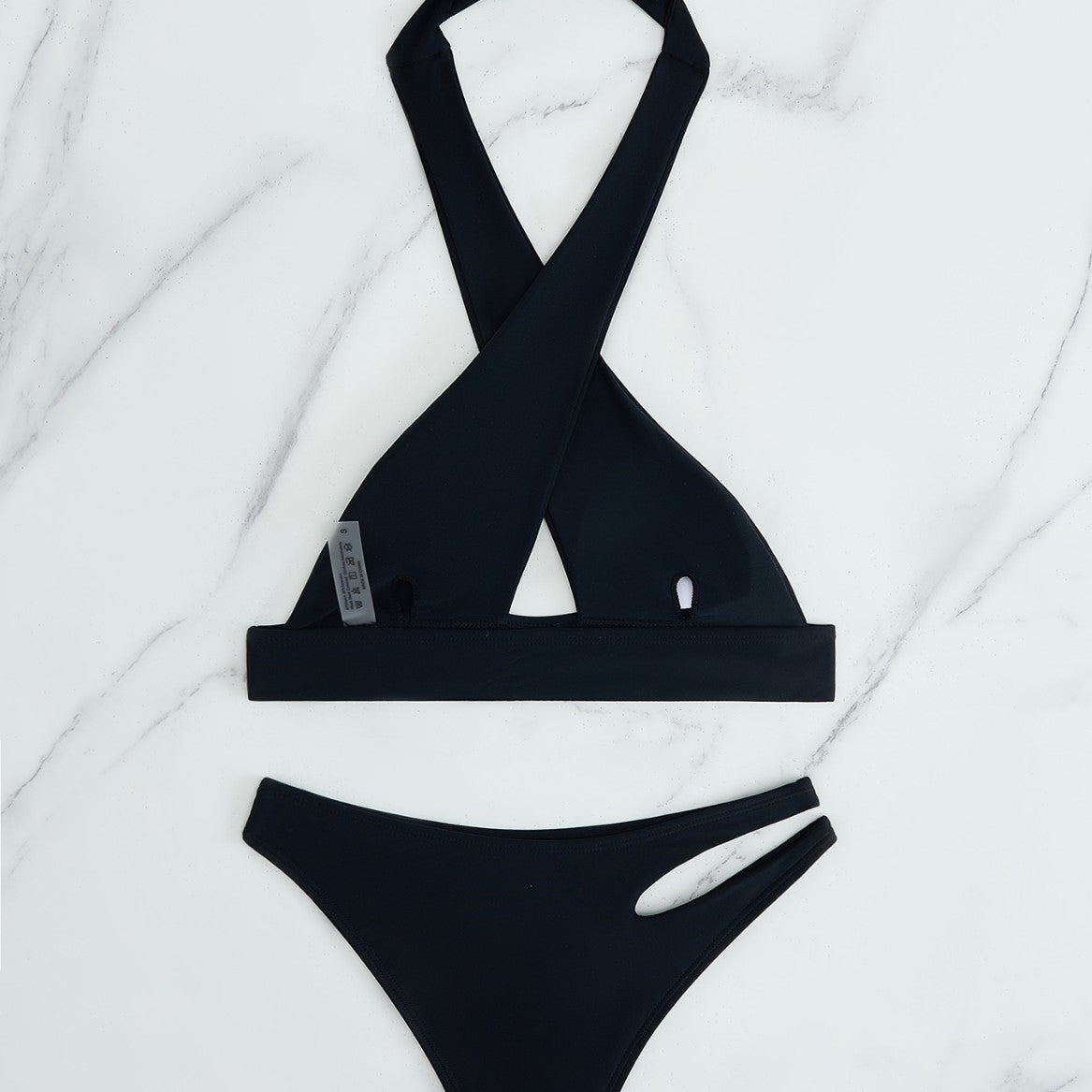 Damen Bikini-Set mit modischem Knoten und seitlichem Cut-Out R&B