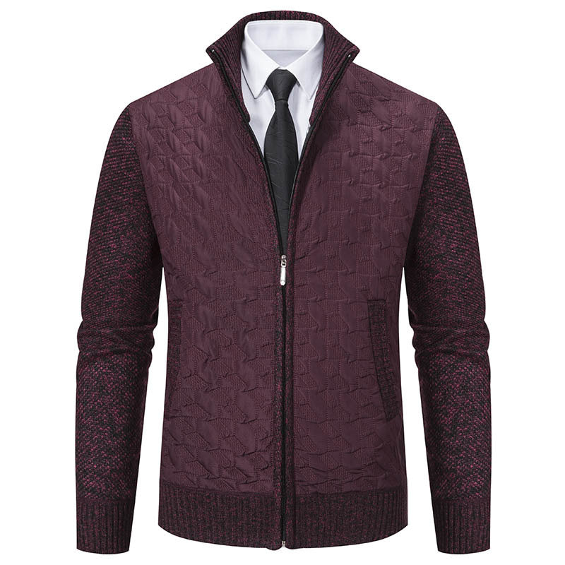 Herren stylische Steppjacke mit strukturiertem Obermaterial und hohem Kragen R&B