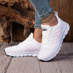 Damen nan gestrickter Schlupf-Sneaker mit elastischem Schaft, Zier-Schnürung und segmentierter Dämpfungssohle R&B