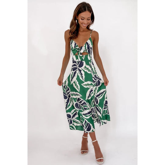 Damen Wickelkleid mit floralem Print und verspielt schwingendem Saum R&B