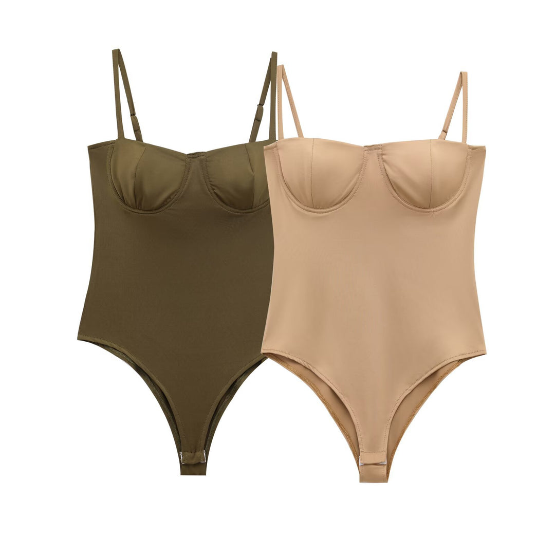 Damen stilvoller Bodys mit Bügel und verstellbaren Trägern R&B