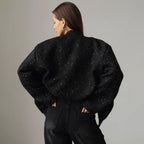Damen Glitzernde Stoffjacke mit kurzen Ärmeln R&B