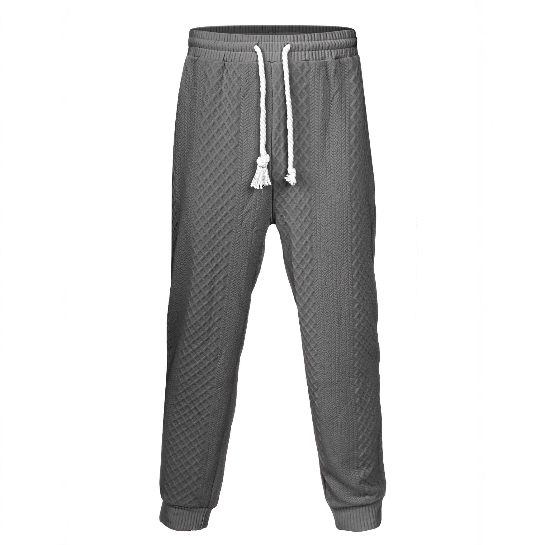 Herren nan gestrickte Wohlfühlhose mit Zopfstruktur, elastischem Bund, Kordelzug und Eingrifftaschen R&B