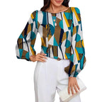 Damen Modische Bluse mit geometrischem Design R&B