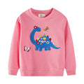 Mädchen Sweatshirt mit buntem Dinosaurier- und Blumenapplikationen R&B