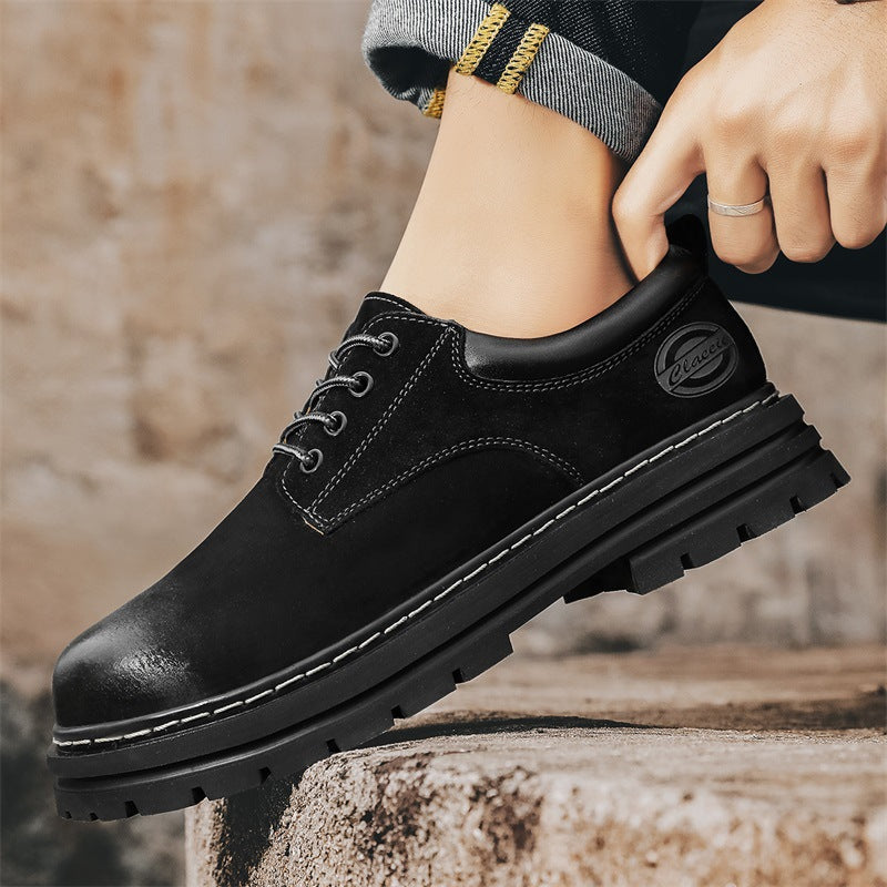 Herren robuste Schnürschuhe mit rutschfester Profilsohle und atmungsaktivem Obermaterial