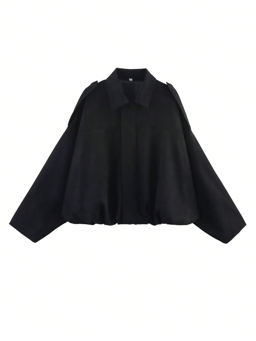 Damen nan weite Kurzjacke mit Ballonbund, verdecktem Verschluss und Schulterklappen R&B
