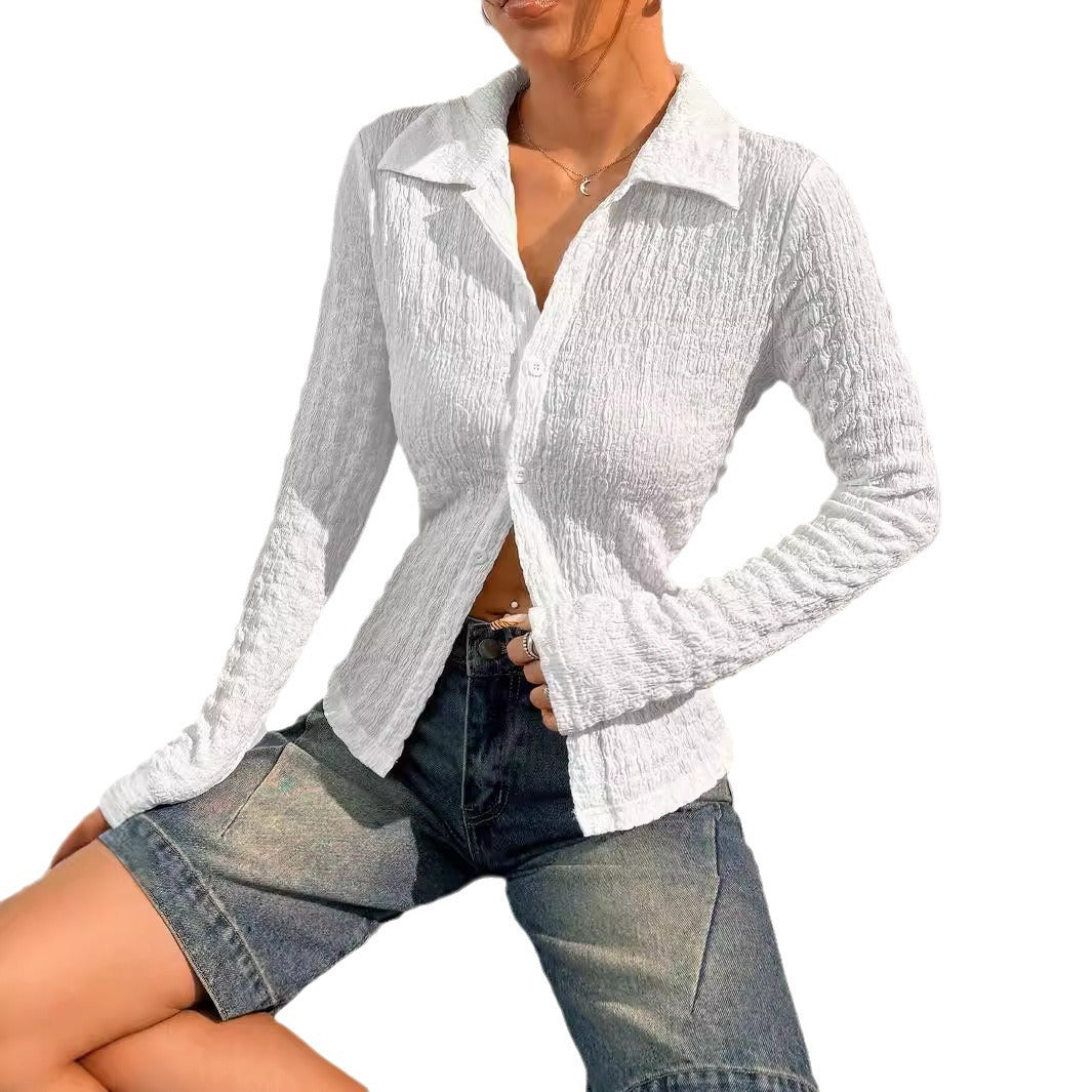 Damen lässige Strukturierte Bluse R&B